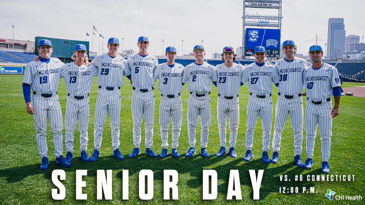 Celebrating a special group today 🫶 Happy Senior Day!! 🆚 #9 Connecticut ⏰ 12:00 p.m. 📺 FloSports 📍 Charles Schwab Field Omaha linktr.ee/cu_baseball #GoJays