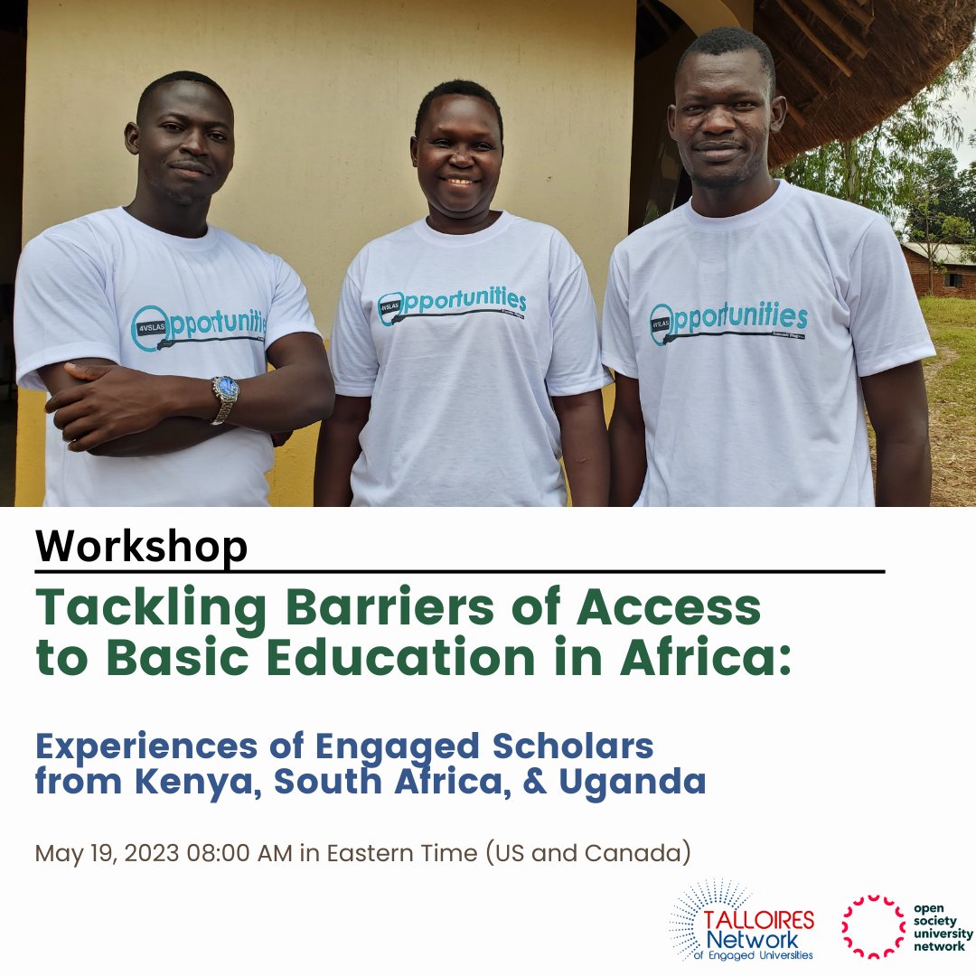Register now for our upcoming workshop hosted by Engaged Research Fund recipients from Mount Kenya University, University of Pretoria, and LivingStone International University! talloiresnetwork.tufts.edu/es-workshops/t…