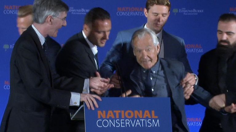 BladeoftheS's tweet photo. This legend interrupted that wannabe Hitler, Jacob Rees-Mogg and interrupted his Nazi garbage.

Don’t spread his face across Twitter it would really upset the National Socialist’s, National Conservatives, whatever. https://t.co/ul54sTiyeu