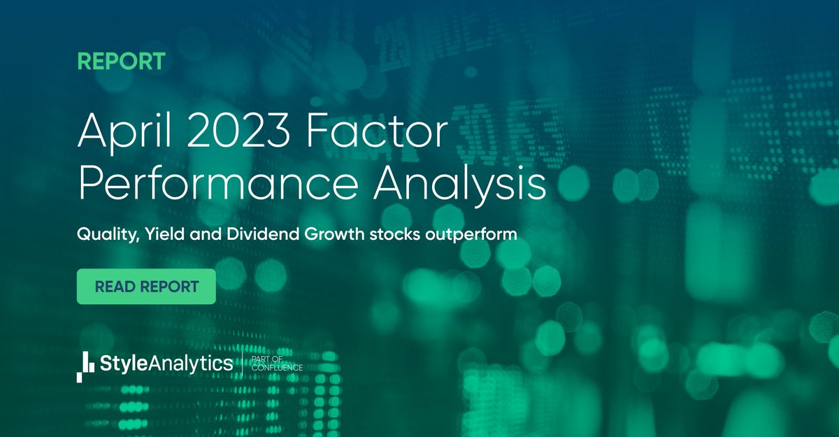 ConfluenceTech's tweet image. The April factor performance data is in &amp;amp; Quality, Yield &amp;amp; Dividend Growth stocks outperformed. Find out what this means &amp;amp; which subfactors to watch in the new report from @InvestMetrics, a Confluence company. bit.ly/42DnXRW #factorperformance #factorinvesting