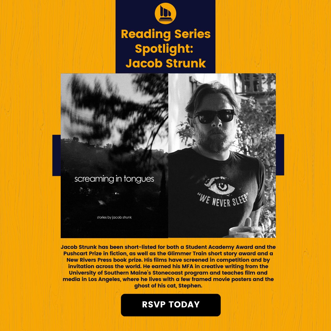 Stonecoast MFA (@stonecoastmfa) on Twitter photo Reading Series Spotlight: Jacob Strunk
The Stonecoast Alumni Reading Series takes place THIS THURSDAY at 7pm EST via Zoom. 
RSVP today: forms.gle/FPJs6Cv7zuG9ko… Reading Series Spotlight: Jacob Strunk
The Stonecoast Alumni Reading Series takes place THIS THURSDAY at 7pm EST via Zoom. 
RSVP today: forms.gle/FPJs6Cv7zuG9ko…