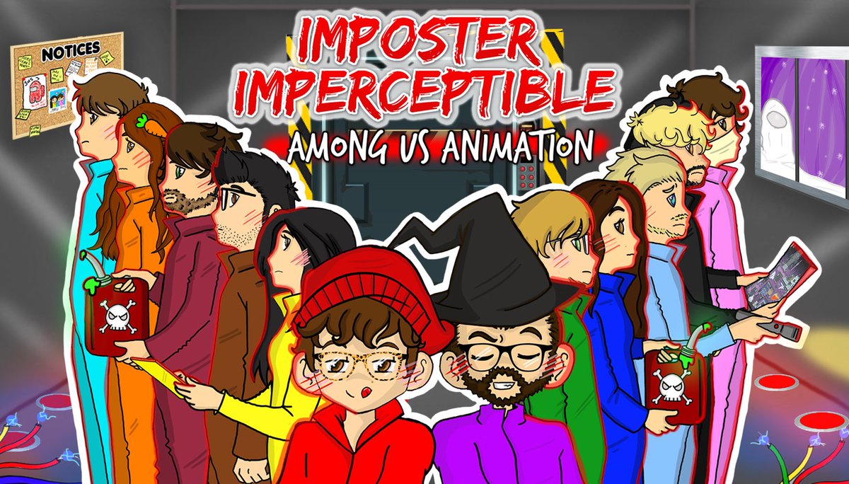 ChibiVillage's tweet photo. finished the thumbnail for my animation, eeeep! ✨👀 not long now! 

#amongus #morninglobby #amongusart #crewfu #5upfanart 

@EllumYT @KojisRevenge @5up_Alt @Br00dGames @ZeRoyalViking @peterparkTV https://t.co/Zt7F6xXOVQ
