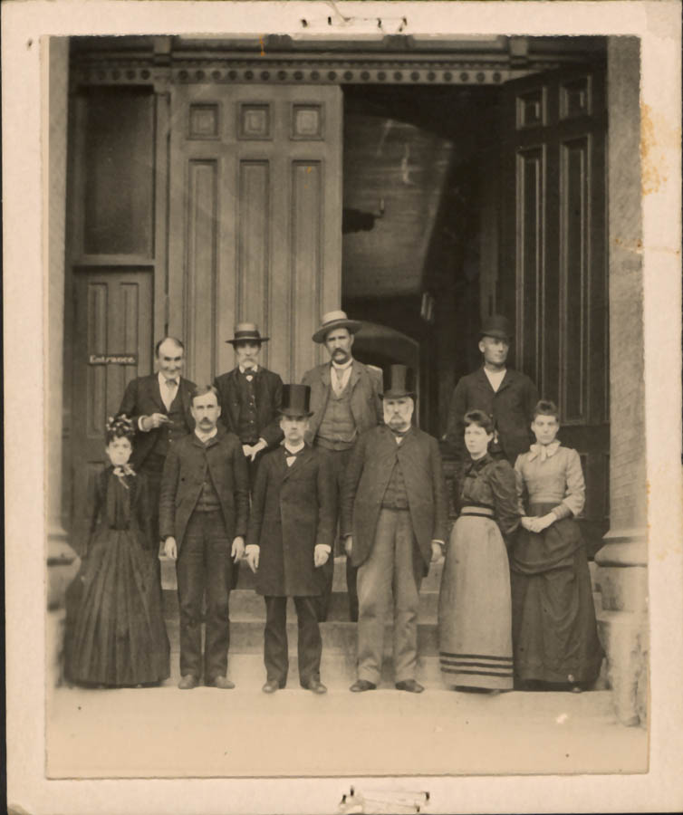 Anyone else feel like getting this dressed up to go to work today for #tbt? I sure wouldn’t enjoy it during the summertime with no air conditioning! This is a group of Lake County employees dressed to impress on the steps of the courthouse circa 1890.