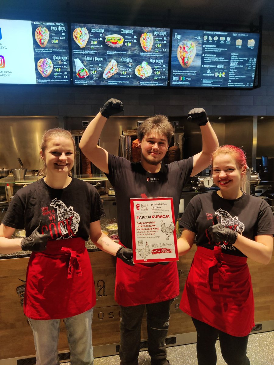 KONIEC❗2573,50 zł z Waszych zamówień trafia do małej Kingi chorej na SMA. My dorzucamy kolejne 500 zł więc łącznie 3073,50 zł zasila zbiórkę.

Dziękujemy, że mimo deszczu zjawiliście się w naszych punktach, by wesprzeć małą bohaterkę ❤️🐔 #AkcjaKuracja się odmeldowuje.