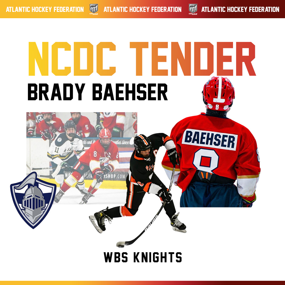 #AHF Advancement Alert 🚨

<a href="/Blazer_Hockey/">Blazers Ice Hockey</a> forward Brady Braehser has been tendered the NCDC <a href="/WBSKnightsUSPHL/">WBS Knights</a> junior hockey team for the upcoming 2023-2024 season

Read more here atlantichockeyfederation.com/baehsertendere…