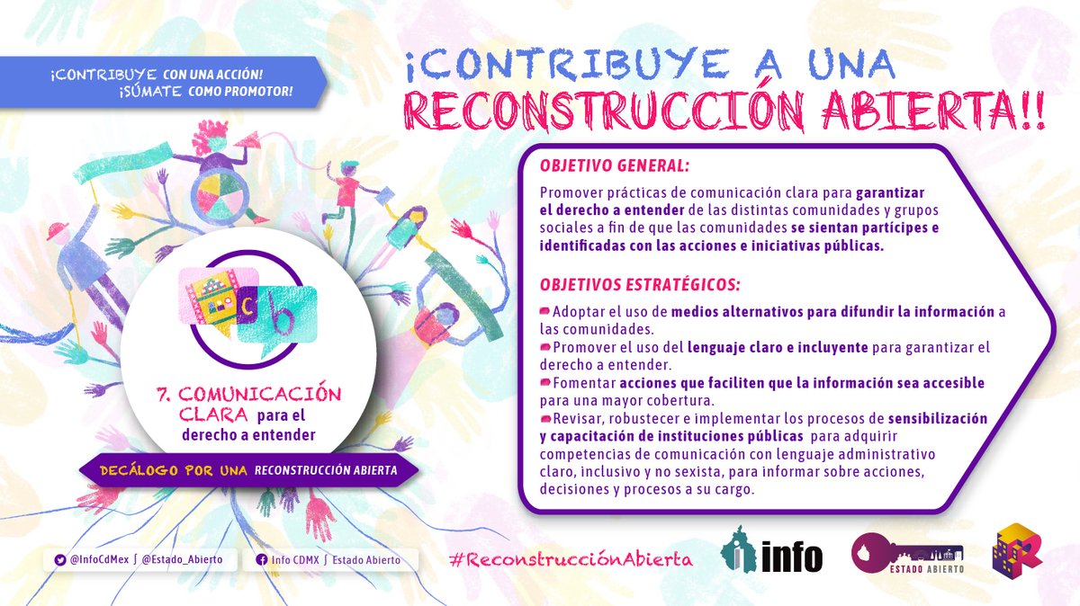 💡La comunicación clara es clave para garantizar el derecho a entender. ¡CONTRIBUYE con una acción! que abone a una #ReconstrucciónAbierta! 
 🔗bit.ly/ReconstruAbier…
