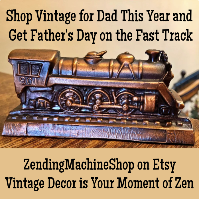 Father’s Day is June 18! 🚂
Order your #fathersdaygift now at ZendingMachineShop on #Etsy. Shop #art, #barware, #brass, #collectibles, #decor & more. #fathersday #stepdad #etsyshop #vintage #etsysellsvintage #shopsmall #giftsforhim #vintage #antiques
