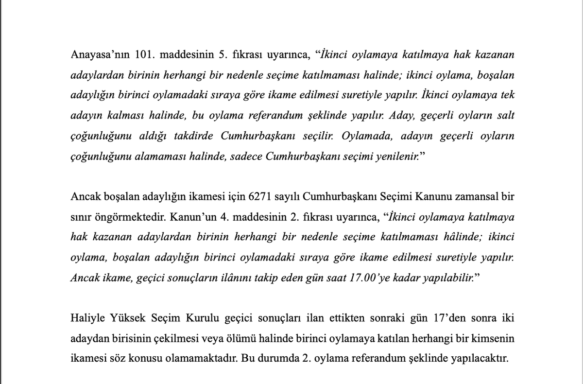 volkanaslanlaw's tweet photo. İkame adaylık ve 2. tur Cumhurbaşkanlığı seçiminin referandum şeklinde yapılması ihtimali üzerine: https://t.co/PT4mgP6SEw