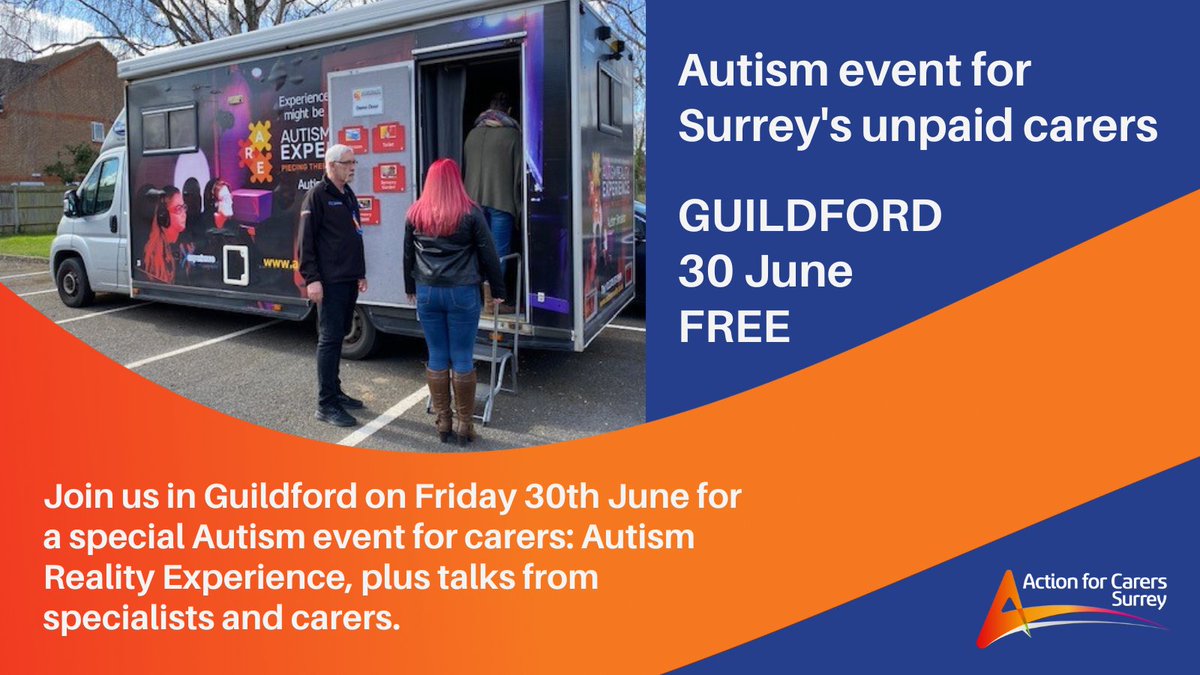 Please join our special June event if you care for someone with Autism. 'Experience' some of the sensory challenges of Autism and talk to experts and our staff. More here: actionforcarers.org.uk/event/autism-c…
