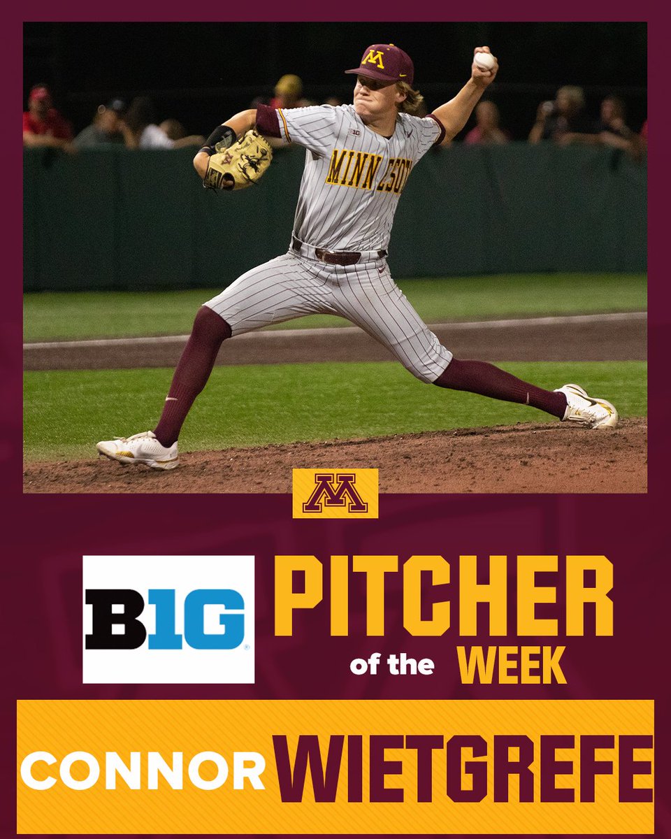 Minnesota Baseball (@gopherbaseball) on Twitter photo ๐๐๐ ๐๐ข๐ญ๐๐ก๐๐ซ ๐จ๐ ๐ญ๐ก๐ ๐๐๐๐คโ โพ
Sophomore left-hander Connor Wietgrefe (<a href="/wietgrefe45/">Connor Wietgrefe</a>) was shoving on Friday in a career night at No. 19 Maryland.
He struck out seven, allowing just two hits and no runs in four shutout innings!
Releaseโฌ๏ธ
z.umn.edu/B1GPOW2 ๐๐๐ ๐๐ข๐ญ๐๐ก๐๐ซ ๐จ๐ ๐ญ๐ก๐ ๐๐๐๐คโ โพ
Sophomore left-hander Connor Wietgrefe (<a href="/wietgrefe45/">Connor Wietgrefe</a>) was shoving on Friday in a career night at No. 19 Maryland.
He struck out seven, allowing just two hits and no runs in four shutout innings!
Releaseโฌ๏ธ
z.umn.edu/B1GPOW2