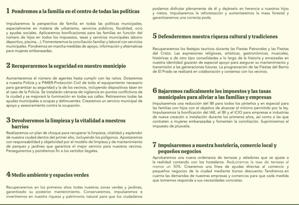 VOX_Pinto1's tweet photo. ‼️ Os presentamos las principales medidas con las que vamos a cuidar de lo nuestro, de lo tuyo, de #Pinto. 

✅ Familia, Comercio Local y tradiciones. 

✅ Eliminación del gasto superfluo y reducción impuestos. 

✅ Limpieza, seguridad y mantenimiento de  instalaciones . https://t.co/drTzGVS8aE