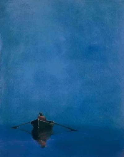 Anne Packard. 
Rowboat on Blue 💙