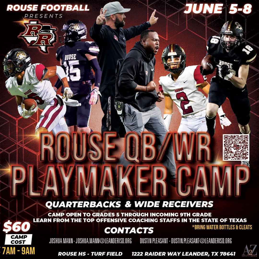 CoachMann92's tweet photo. Got an youth football player looking to develop their skills!! Don’t miss out on these two camps!!! @RouseRaidersFB @coach_pleasant @ElrodCoach @BHCBears @PHEHuskies @MJAkinElem @TDSB_ParksideES @TarvinES @StilesAthletics @AthleticsWiley #1RoUSe #beyourbrotherskeeper https://t.co/QY33mqUEQE