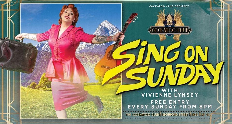 CockatooClub's tweet photo. Sing on Sunday with @vivienne_lynsey 
Get ready for a plethora of unhinged, musical theatre tinged, off the hook theatrical shenanigans.
Hosted by @DJ_Poni this Sunday from 20:00.
Cocktails 2 for £12 until 21:00.
🍸 https://t.co/7Ca0ICxOXd