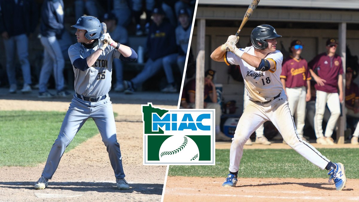 .<a href="/Carleton_BSB/">Carleton Baseball</a> outfielders Sam Chutkow (All-MIAC and MIAC Rookie of the Year) and Sam Zacks (All-MIAC HM) received recognition as the conference coaches handed out their 2023 season awards. 
Release: ow.ly/9xiJ50Oos0o
#d3baseball