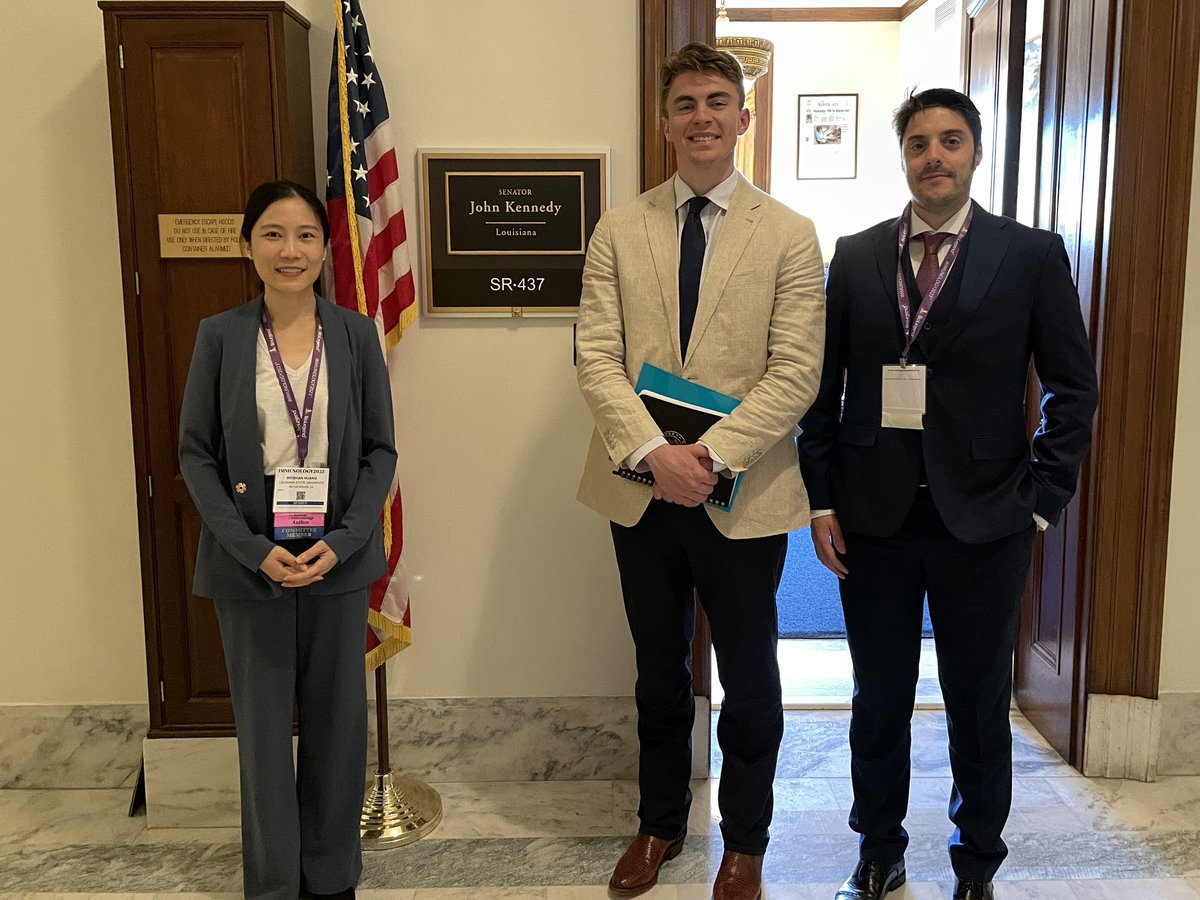 The @ImmunologyAAI community thanks @SenJohnKennedy and his staff for their strong support to NIH and biomedical research! Please support an FY 2024 NIH funding level of at least $51 billion #AAIHillDay2023 #FundNIH @GianVeggiani