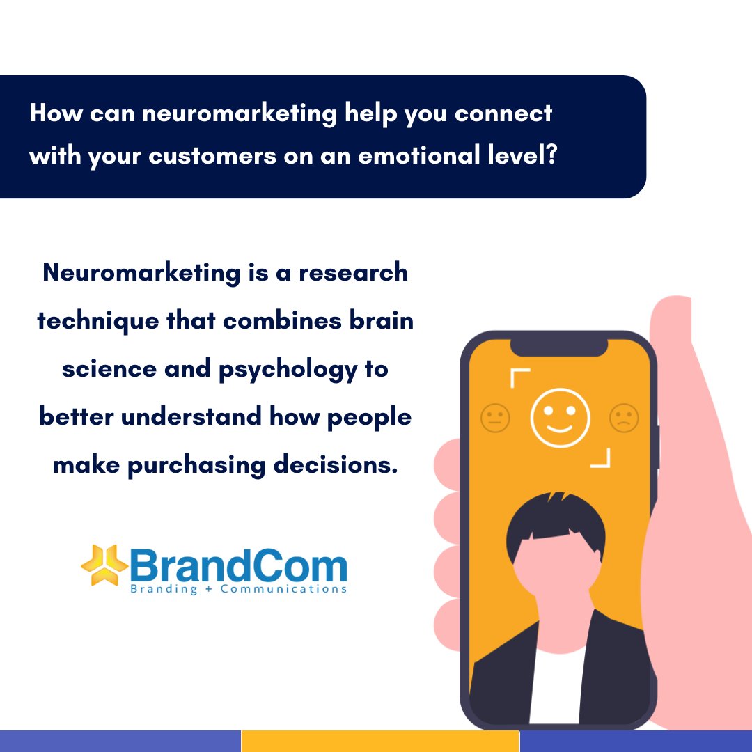 BrandComUS's tweet photo. If you want to improve your customer loyalty and incNeuromarketing is a research technique that studies how the human brain processes and responds to marketing information.

Did you know that?

#Branding #MarketingDigital https://t.co/3CLbVqX2MM