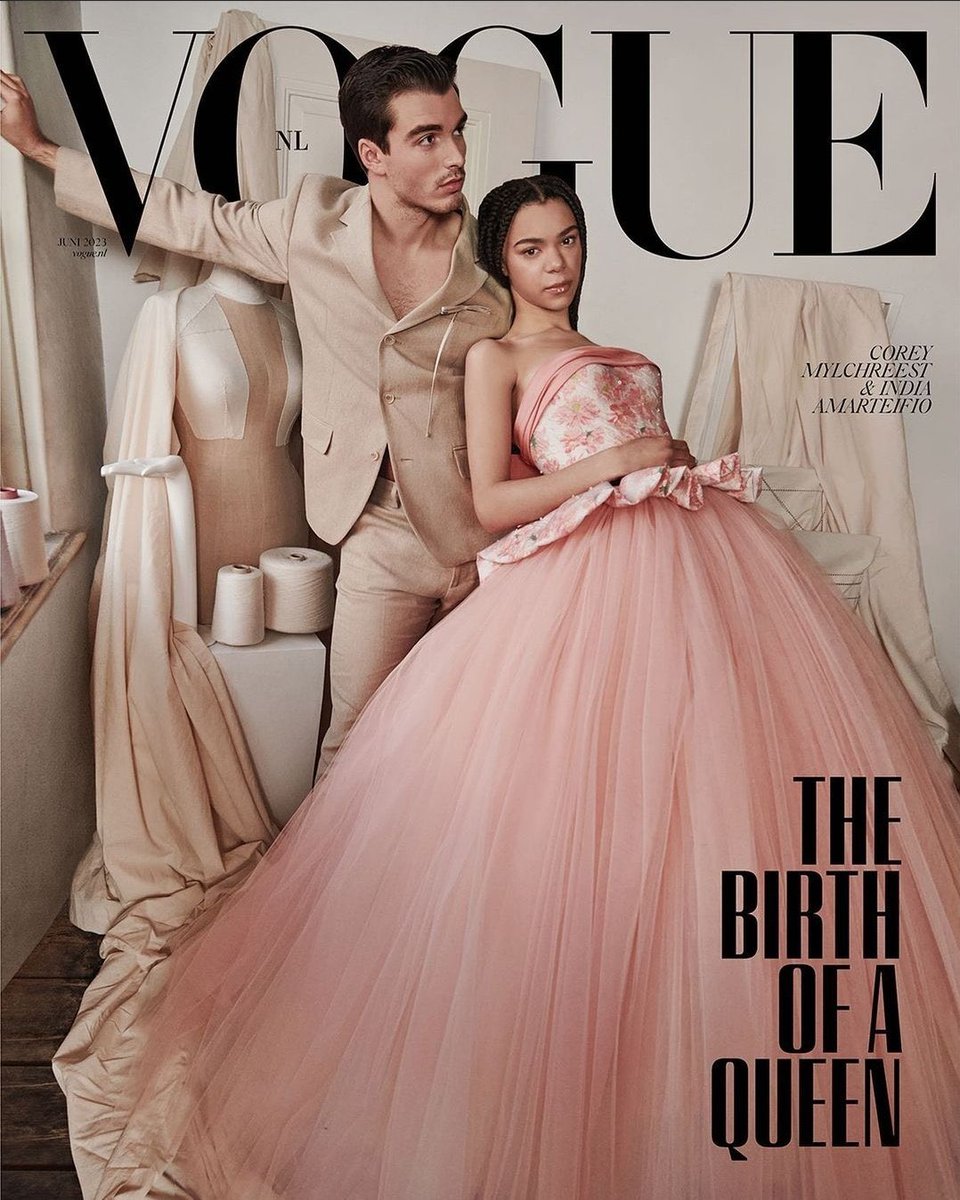 MIUCClAMUSE's tweet photo. this vogue netherlands cover story with corey mylchreest and india amarteifio, i am FULLY OBSESSED  with them https://t.co/9tCIj3VH8c