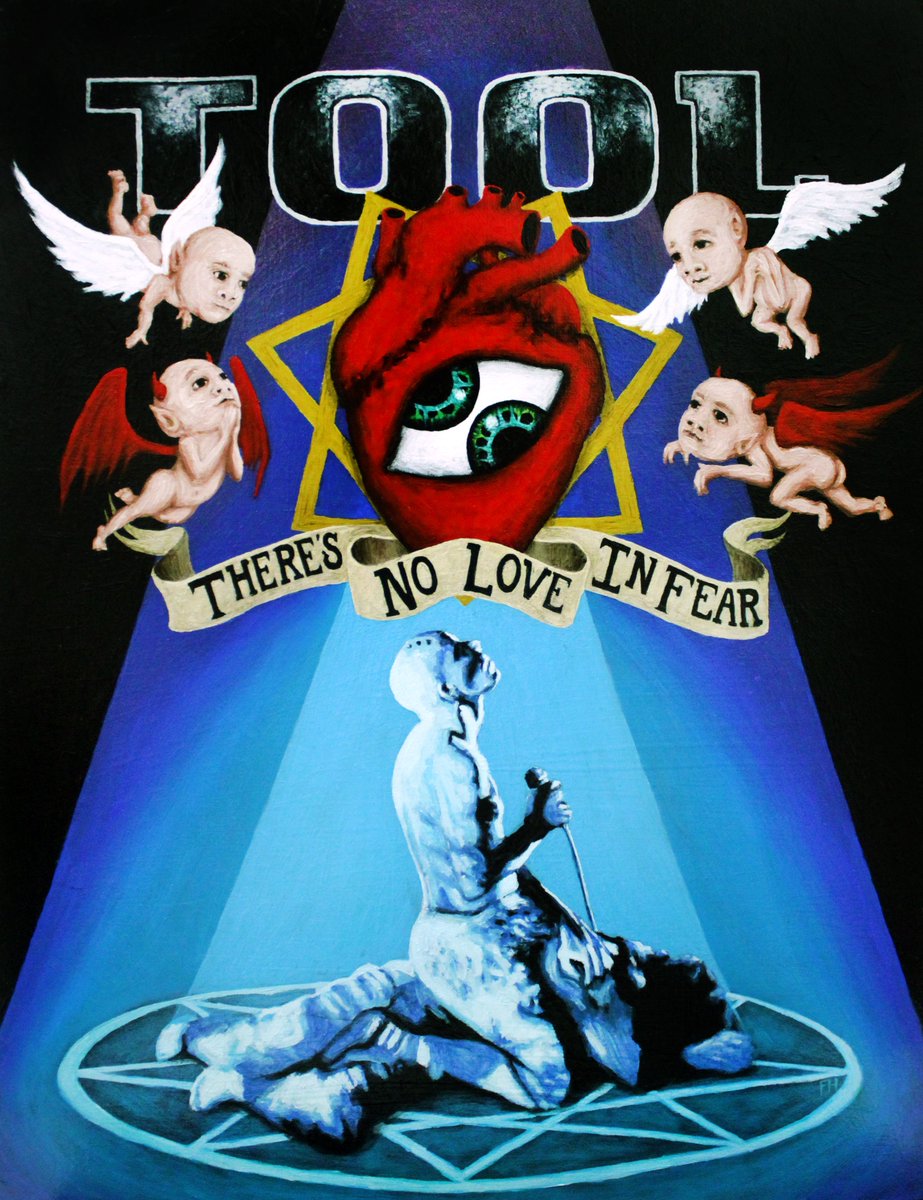 FrankHeiler's tweet photo. Prints of this only available on Facebook, msg me if interested!

"There’s No Love In Fear” V2
Oil on Wood
12" x 16"
Painting NFS.

#tool #toolband #toolfan #toolfanincident #lateralus #fearinoculum #10000days #maynard #mjk #maynardjameskeenan #dannycarey #toolmusic #metal https://t.co/IrhAYmH4mG