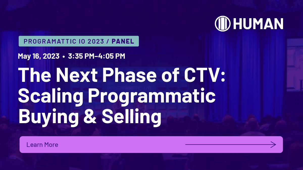 SecureWithHUMAN's tweet image. Tomorrow: Join HUMAN’s Geoff Stupay and Kristine Lopez in Las Vegas at ​​#ProgrammaticIO as they discuss CTV and the future of ad buying! #progio #KnowWhosReal bit.ly/45fslbF