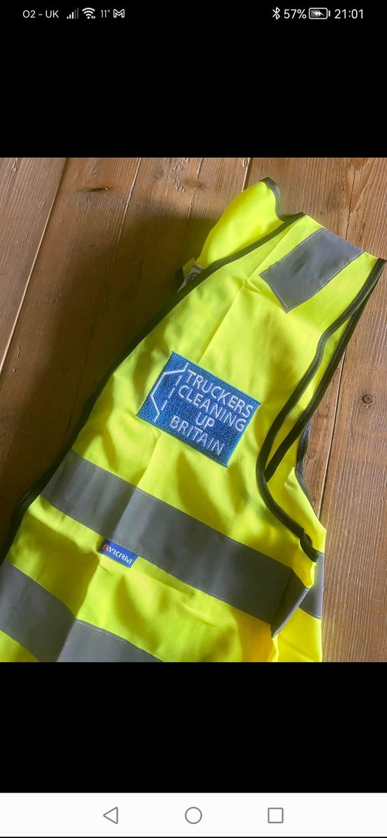 Anita from #ApplebyLitterPickers is not a truck driver but supports us by clearing litter from laybys and engaging with truckers helping spread the word. We thank her for being #partofthesolution #truckerscleaningupbritain #keepbritaintidy #adoptalayby ps she embroidered this