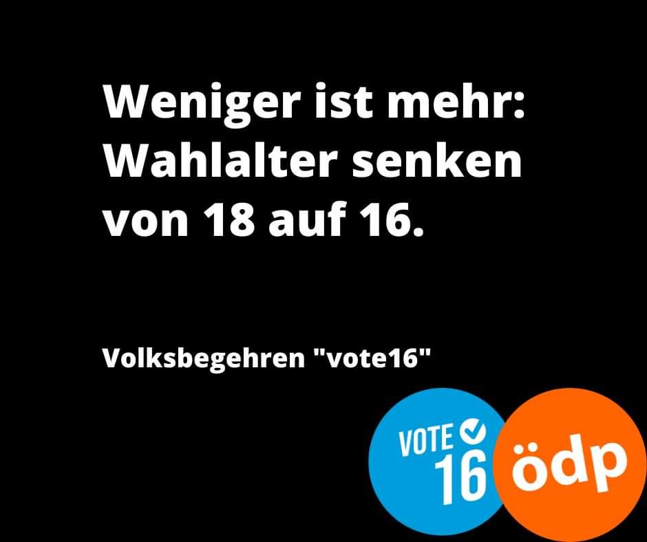 Wir unterstützen das #Volksbegehren #vote16 - Wahlrecht für 16jährige, vor allem bei Kommunal- und Landtagswahlen. Unterschreiben Sie jetzt. Weitere Infos auf vote-16.de.
#ÖDP #orangeaktiv #dieparteidererfolgreichenvolksbegehren #wahlalter16