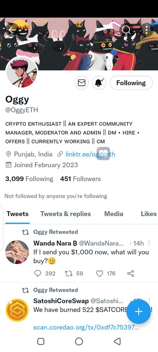 somu2gh's tweet image. This is tweeter handle - one of the admins of #satoshicoreswap he is also in #corepad , #coreid