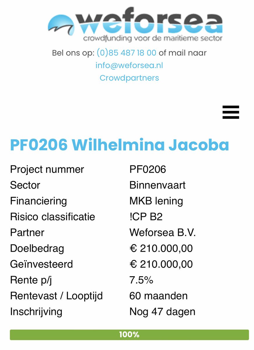 Vandaag in notime weer een mooi project gefund! #urk #crowdfunding Wouter een behouden vaart gewenst !
