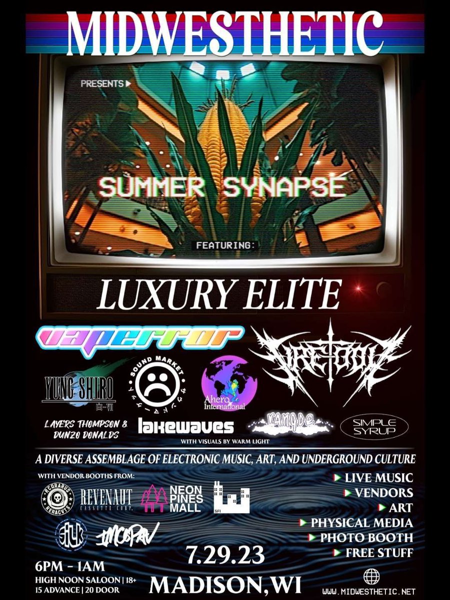 shatterfoil's tweet photo. Announcing distribution for our showing at Summer Synapse! We’ll be hosting tapes from several labels, including ones that are out of stock by other means.
For this show, we are partnering with:
@CeladonPlaza
@retrac_recs
@prettycorptapes
@forecastsounds
https://t.co/ahFn8ixSBt https://t.co/EGMXoIgcGH