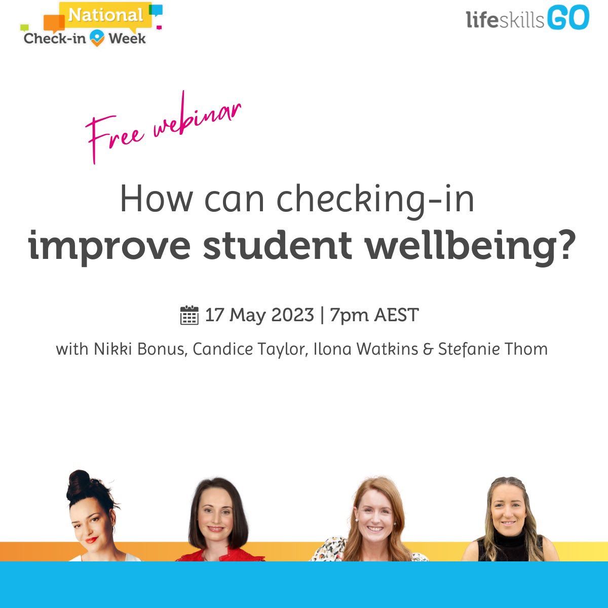 stefanie_thom's tweet photo. Our children just want to be seen, known and cared for! Want to know more about improving student wellbeing, enacting proactive processes and engaging your whole community in what it looks like, join me online tomorrow night with the Life Skills Go group. #nationalcheckinweek https://t.co/OwTqqKlX32