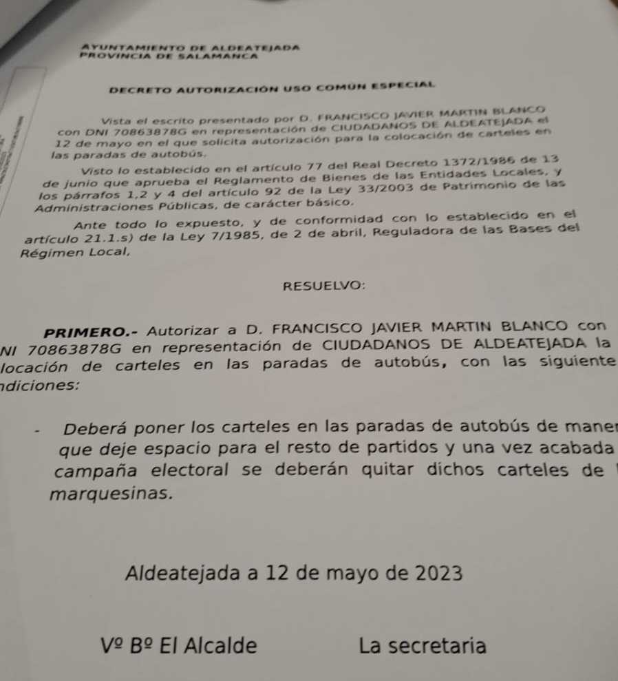 AldeatejadaCs's tweet photo. Hacemos las cosas bien. Pedimos permiso para utilizar los espacios públicos, otros NO

#PacoAlcalde https://t.co/NLomlyxzMr