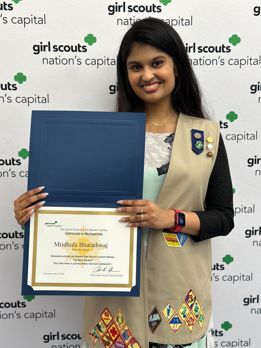 Cburg_Coyotes's tweet photo. Congrats to C’BURG’s Mridhula Bharathwaj for receiving her Girl Scouts Gold Award. She’s passionate about her project - Stop The Splash, a global initiative to address the issue of Acid Attacks. She also received the MD Governor’s Citation.
See more info👇🏾:
@projectstopthesplash https://t.co/wR8XEhgn2q