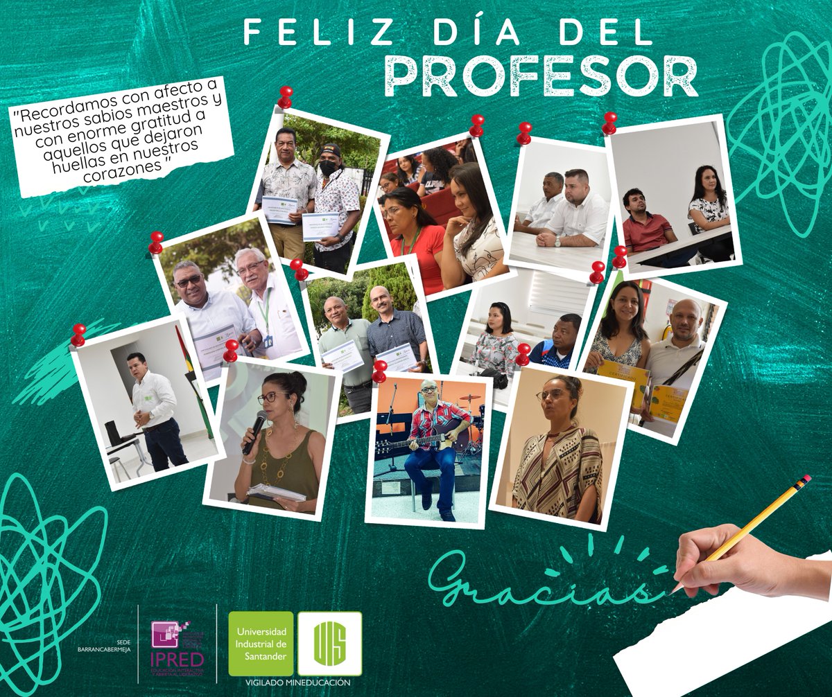 Feliz Día del Profesor
Hoy y todos los días les rendimos un homenaje y les agradecemos su dedicación, esfuerzo y pasión por la enseñanza📷
#UISBarrancabermeja