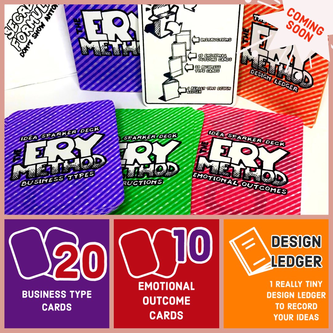 Kevin Dulle❗️ (@ideafreak) on Twitter photo So, this happened today!
My “ERY Method” pocket deck (test) showed up today during my lunch break. What a way to start Monday.
Thanks to the <a href="/jameswallman/">James Wallman</a> and the collective at the WXO for being my focus group. #experiencedesign #gamification #experienceeconomy So, this happened today!
My “ERY Method” pocket deck (test) showed up today during my lunch break. What a way to start Monday.
Thanks to the <a href="/jameswallman/">James Wallman</a> and the collective at the WXO for being my focus group. #experiencedesign #gamification #experienceeconomy