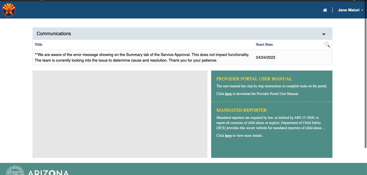 janamaiuri's tweet photo. @ArizonaDCS I've been on hold with the hotline for 30  minutes and your online reporting portal looks like this on every browser I have. Where do I click to report? https://t.co/3Y94IT8ovX