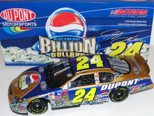 #DiecastForSale on DCR: $18.00 Jeff Gordon #24 Pepsi Billion Dollar Game 2003 Chevy Monte Carlo   
diecast.sale/3W5n9CM

#jeffgordon #nascar #diecast