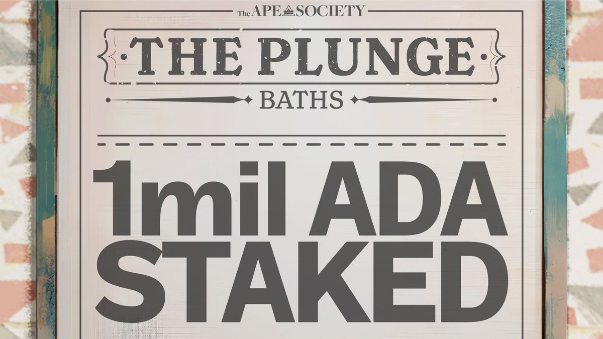 the_ape_society's tweet image. The Plunge, our newest landmark, just hit 1.1 million in staked ADA!

🏊 Dive deep in the pool and stake to PLNGE.

theplunge.io

#SOCIETYSUMMER