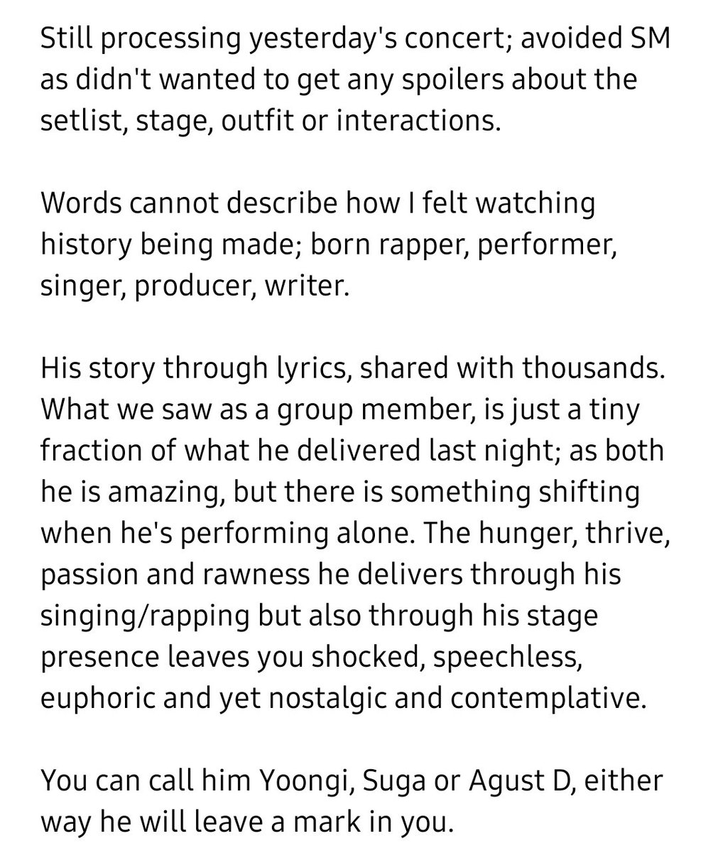 Dannyinthestars's tweet photo. #Suga
#AgustD
#AgustD_SUGA_Tour_in_LA 
Thank you, from the bottom of my heart, thank you for not giving up on your passion https://t.co/xSF90SReT3