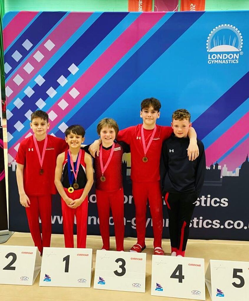HarrowGymClub's tweet photo. Next up at the Mens London Open 2023 

U16 Challenge
Alex 4th all around (joint 3rd Parallel Bars)
Jonah 10th all around (joint 3rd Parallel Bars)

U12 Challenge
David 5th All around (3rd Rings, 1st Parallel Bars)
James 7th All around (4th Pommel Horse, … https://t.co/XRz88QeifC https://t.co/e5oL3glDGX
