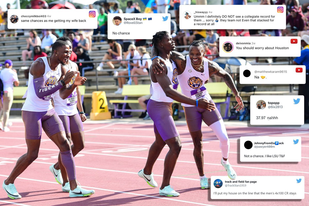 TheBrandLSU's tweet photo. NCAA Track and Field social media engagements, last 7 days:

1. @LSUTrackField: 125.1K
2. Kentucky: 80K
3. Georgia: 71.4K
4. Florida: 58.6K
5. Arkansas: 57.3K

#LSUvsTheWorld | #GeauxTigers https://t.co/ZfzUQHPgOl