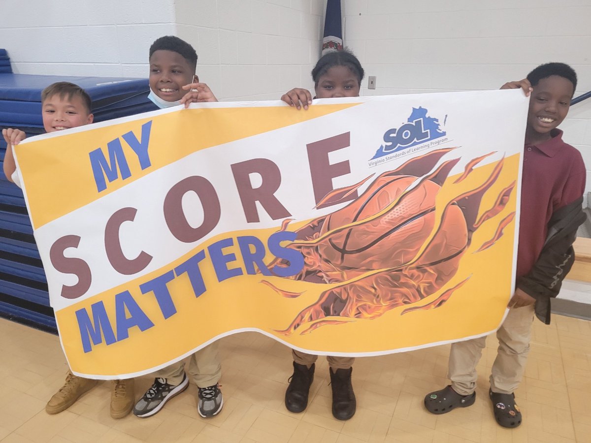 NPSchools_VA's tweet photo. #StandardsOfLearning testing is underway @ NPS, &amp; we wish our scholars a lot of luck as they demonstrate their knowledge over the next couple of weeks!

@ColemanPlaceES's staff/students created their own #MyScoreMatters shirts to wear @ their #SOL pep rally. 

#OurScoresMatter https://t.co/ZGE1zgBWkl