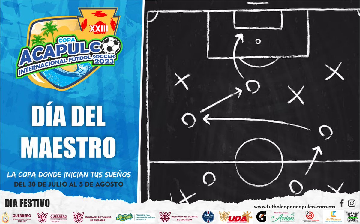 CopaAcapulco's tweet photo. En el #DíaDelMaestro 📚 rendimos un homenaje a esos profesionales que tienen la capacidad de impactar positivamente en las vidas de sus alumnos, jugando un rol fundamental en el futuro de nuestra sociedad. Y muy en especial a los Profes apasionados por el #Fútbol ⚽🧠👨‍🏫📒 https://t.co/IYzZiTGZd1