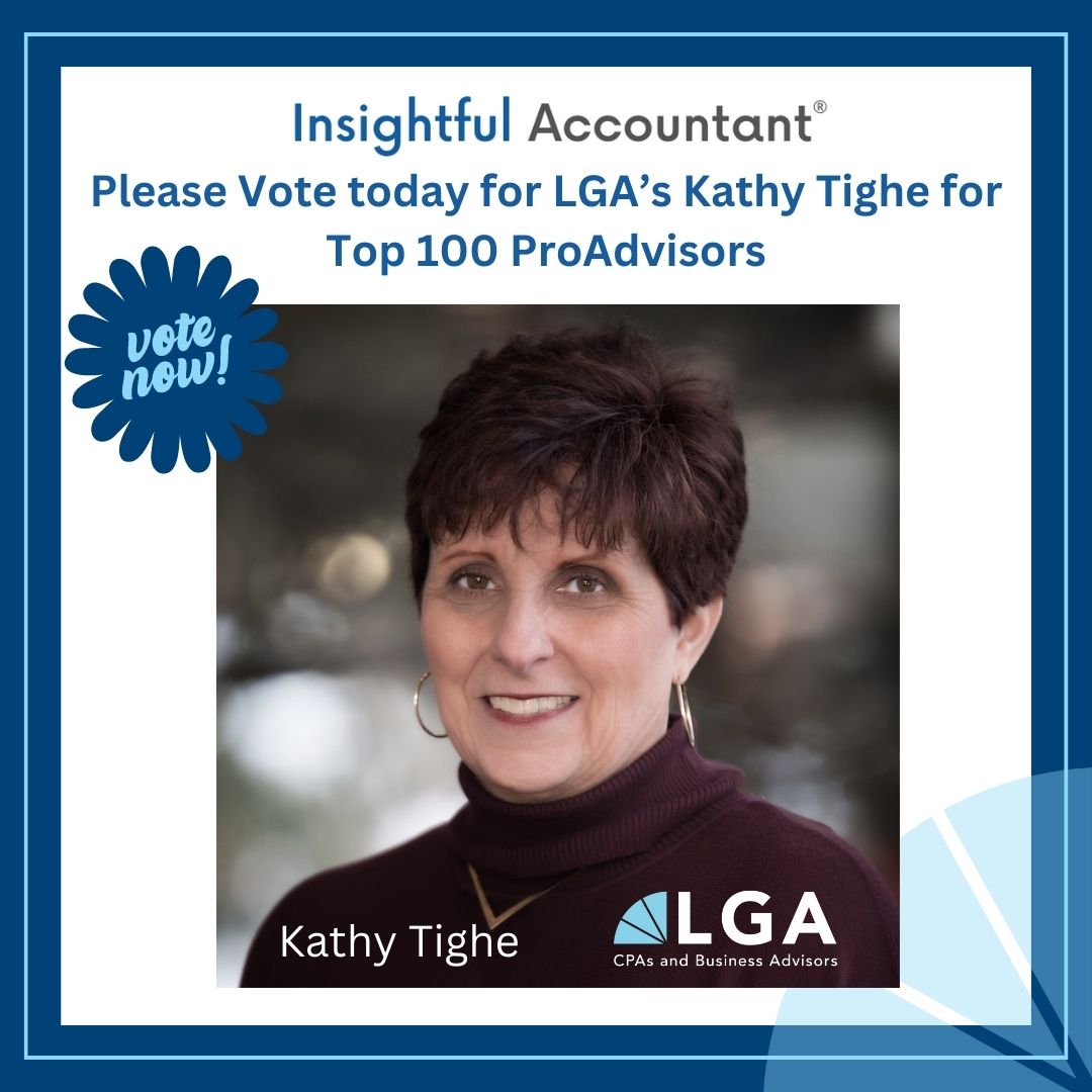 📢 Vote for LGA's Kathy Tighe! Kathy has been nominated as a Top 100 ProAdvisor for the 10th consecutive year. Support Kathy by casting your vote before May 26 using the link below.

survey.zohopublic.com/zs/ilB3yw

Let's show our collective support for Kathy's exceptional expertise.