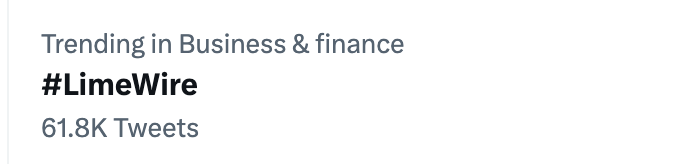 LimeWire tweet media