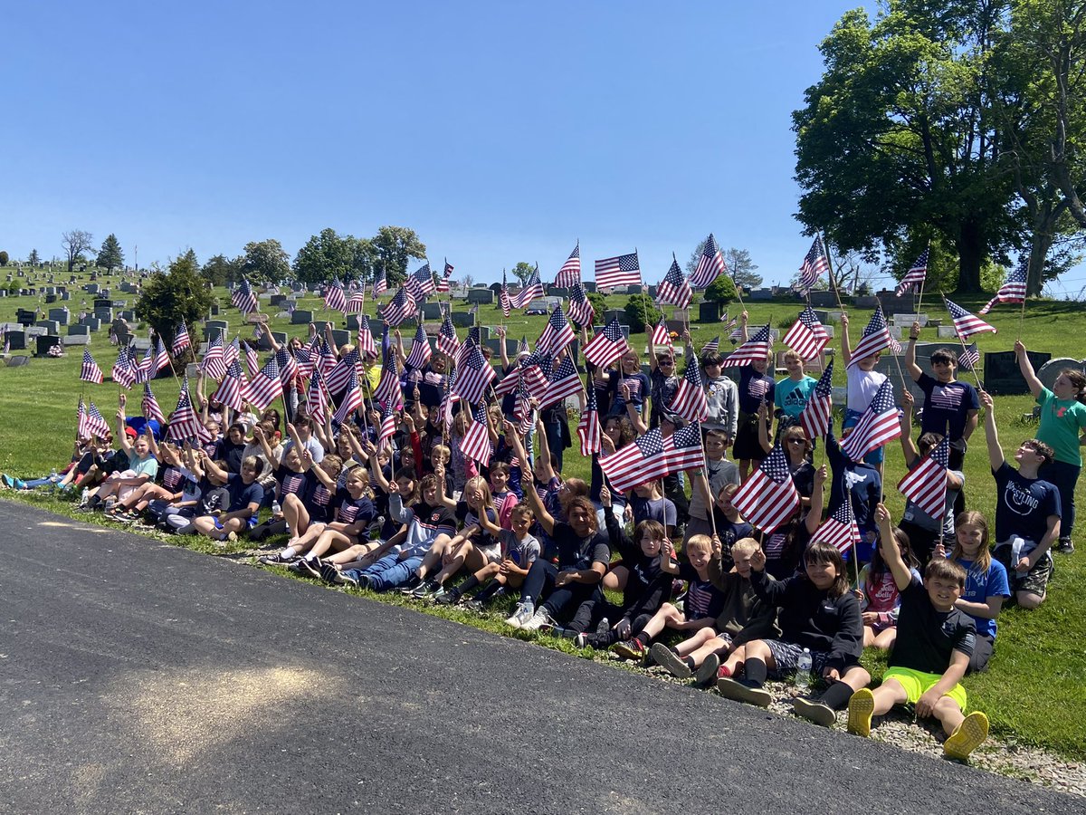 Claysville 4th graders place flags at Claysville Cemetery! <a href="/McGuffeySD/">McGuffey School Dist</a>