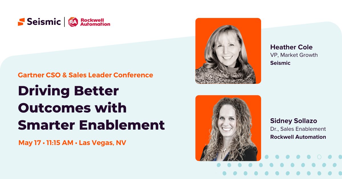 Heading to #GartnerSales? Here's a cant-miss #enablement conversation for your itinerary. ✨

Heather Cole and @ROKAutomation's Sidney Sollanzo are joining forces to share how smarter enablement leads to better outcomes. 

Learn more: gtnr.it/3npCMbr