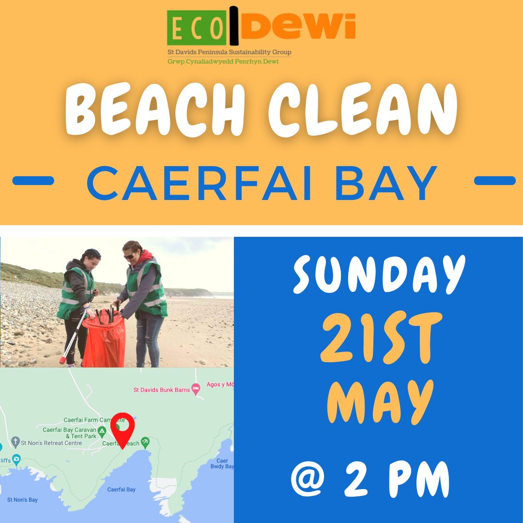 We love a good #beachclean & our next one is at lovely #Caerfai Bay a short walk from #StDavidsCity centre. Everyone welcome whether a local or a visitor and of course we're all there together to help our local marine environment🦑🦞🐳 More details at: facebook.com/events/2586897…
