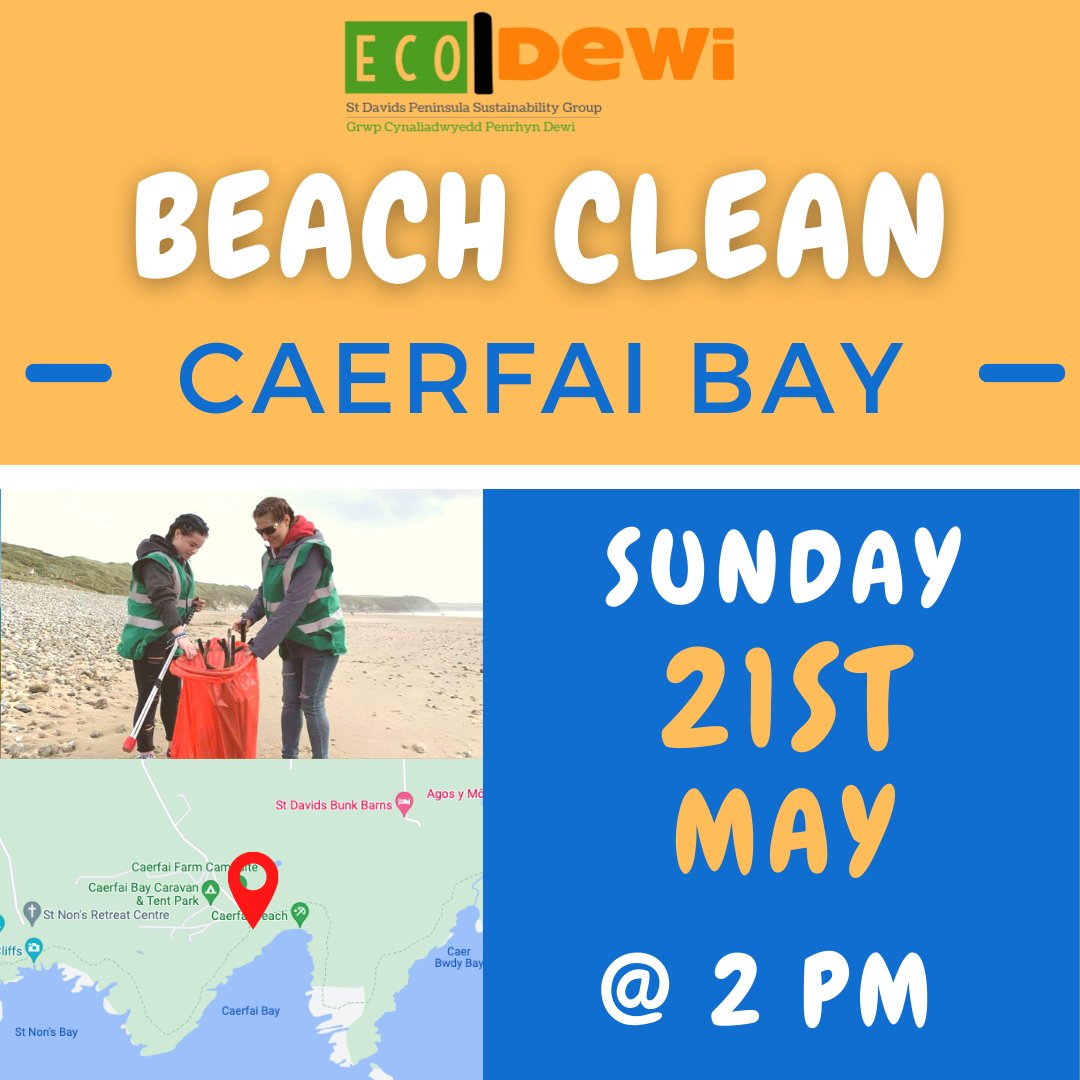 We love a good #beachclean &amp; our next one is at lovely #Caerfai Bay a short walk from #StDavidsCity centre.  Everyone welcome whether a local or a visitor and of course we're all there together to help our local marine environment🦑🦞🐳 More details at: facebook.com/events/2586897…