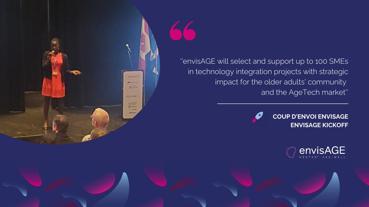 envis_age's tweet photo. Thank you to Sabrina Boutin, Principal VP @envis_age for presenting key aspects of envisAGE, including how the new initiative will create value for SMEs and other stakeholders in the ecosystem.
#AgeTech #Innovation #QualityAging https://t.co/LxY1Wwbrtd
