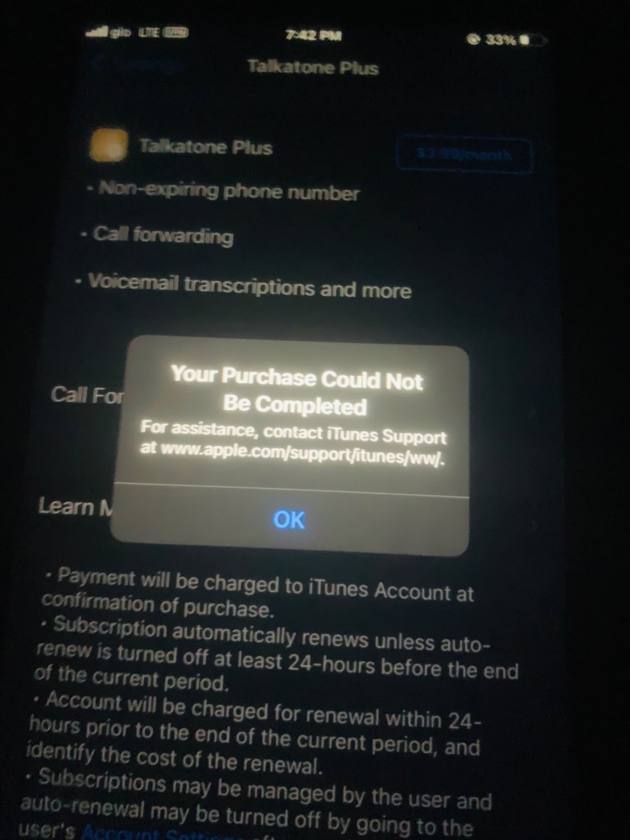 Bantale4's tweet photo. @Talkatone I was unable to make payment to my Talkatone account with iTunes pls what is going on https://t.co/vafIuGQsaC